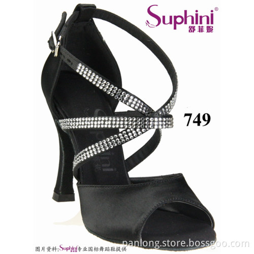 Popular Design Woman Black Dance Latin Shoes